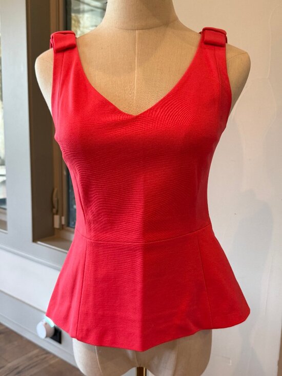 kate spade Tops - Kate Spade Coral Sleeveless Peplum Tank Top Size 4
